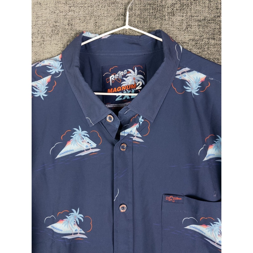 Retro Rifle Magnum 2 Shirt Mens 2XL Party Summer Cocktail Vacations Resort